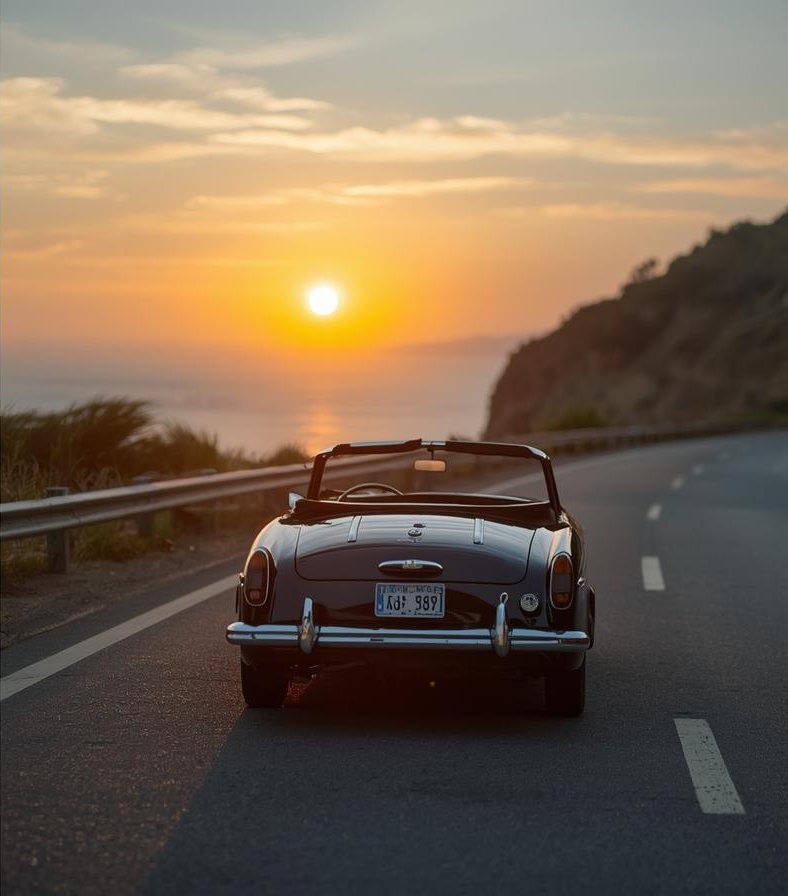 A couple on a budget-friendly honeymoon road trip