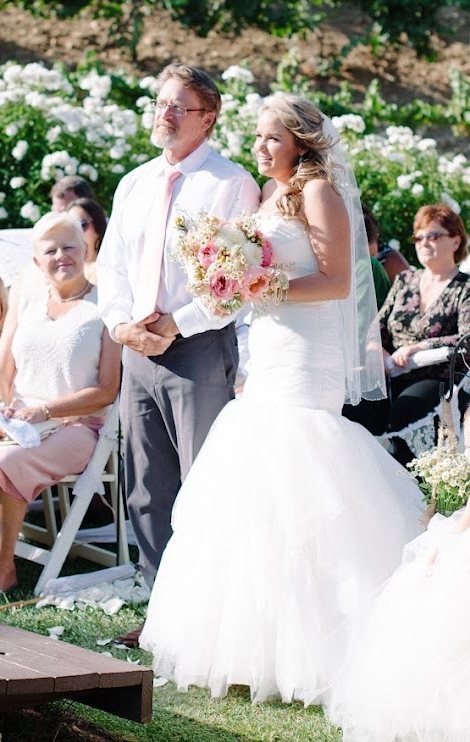 A father walking his daughter down the aisle