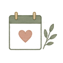 Calendar icon with a heart for wedding planning