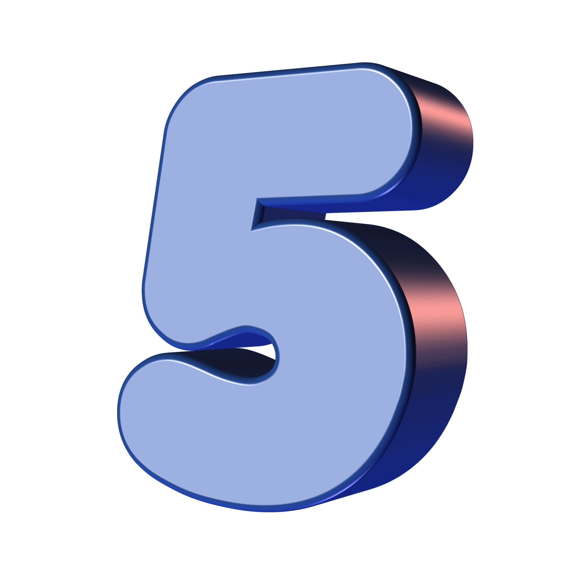 Five Blue Number